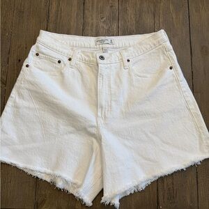 Abercrombie & Fitch White Denim Cutoff Shorts